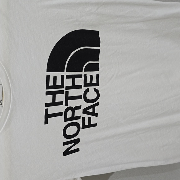 The North Face Women's White Short Sleeve Tee Black Logo T-Shirt Medium - Picture 2 of 11
